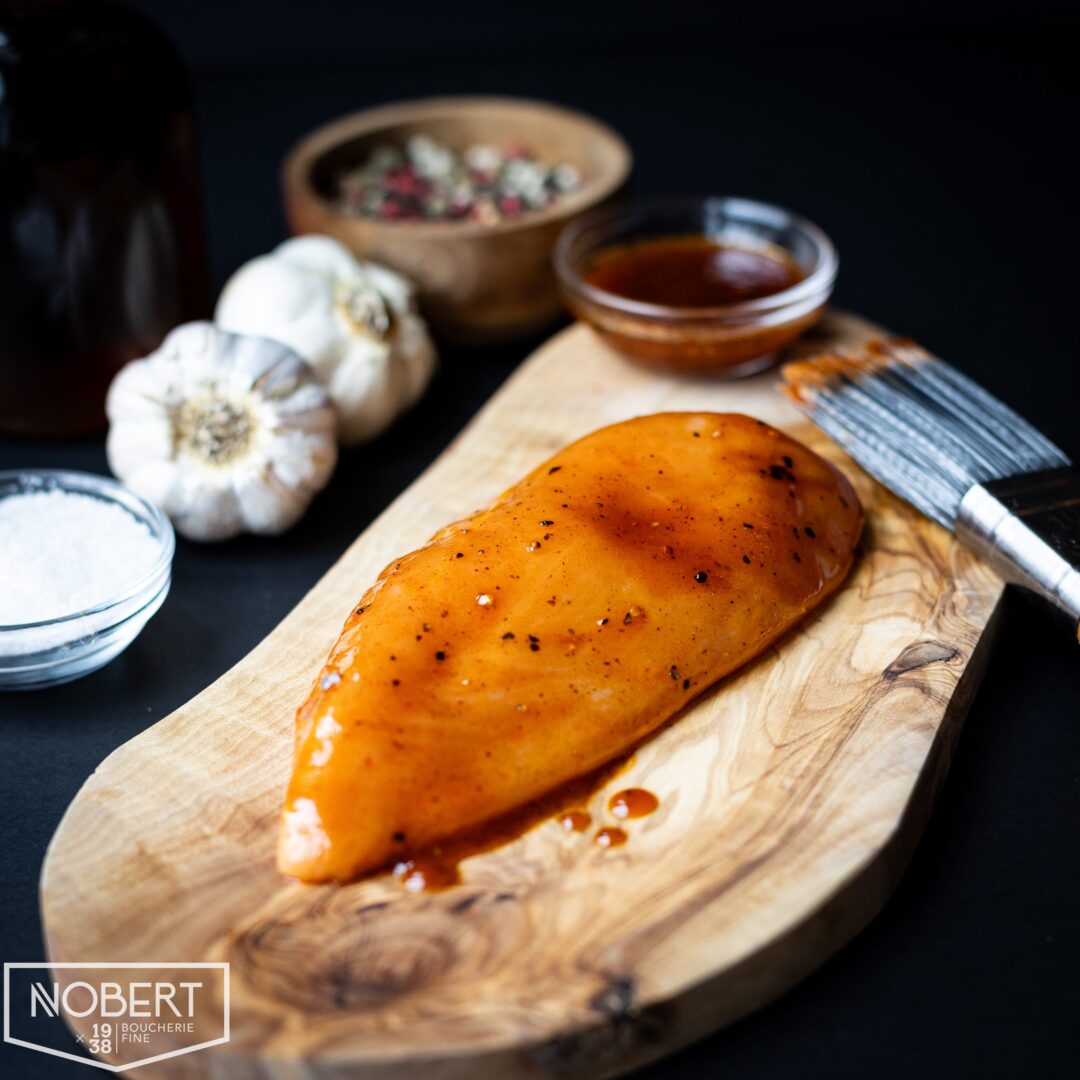 Poitrine de poulet de grain désossée marinée - érable et chipotle